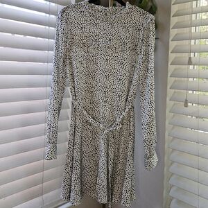 Avec Les Filles Black and White Long Sleeve Dress